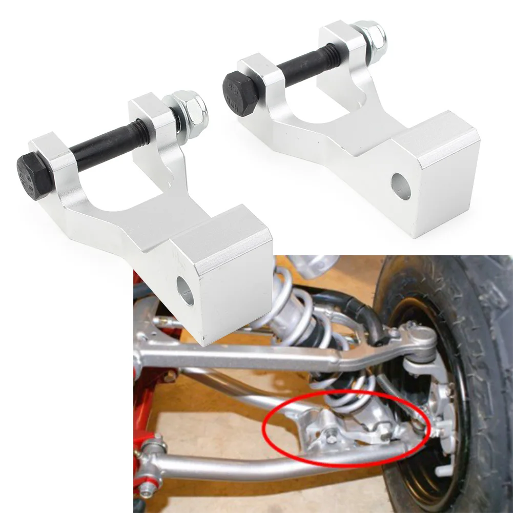 1Pair Silver ATV Front Lowering Kit for Yamaha Raptor 700 700R YFM700 2006-2021 / YFM660R 2001-2005 / YFM350 2004-2013 Aluminum