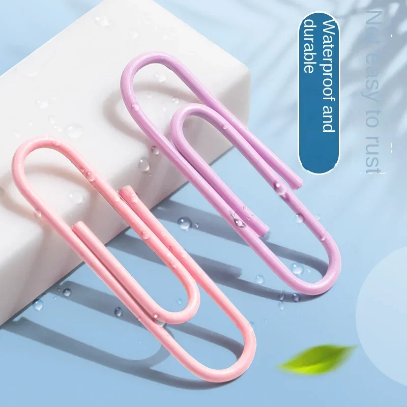 Imagem -02 - Colorido Metal Paper Clip Memo Clips Bookmarks Papelaria Acessórios de Escritório Material Escolar Comprimento 29 mm Novo Caixa 160 Pcs