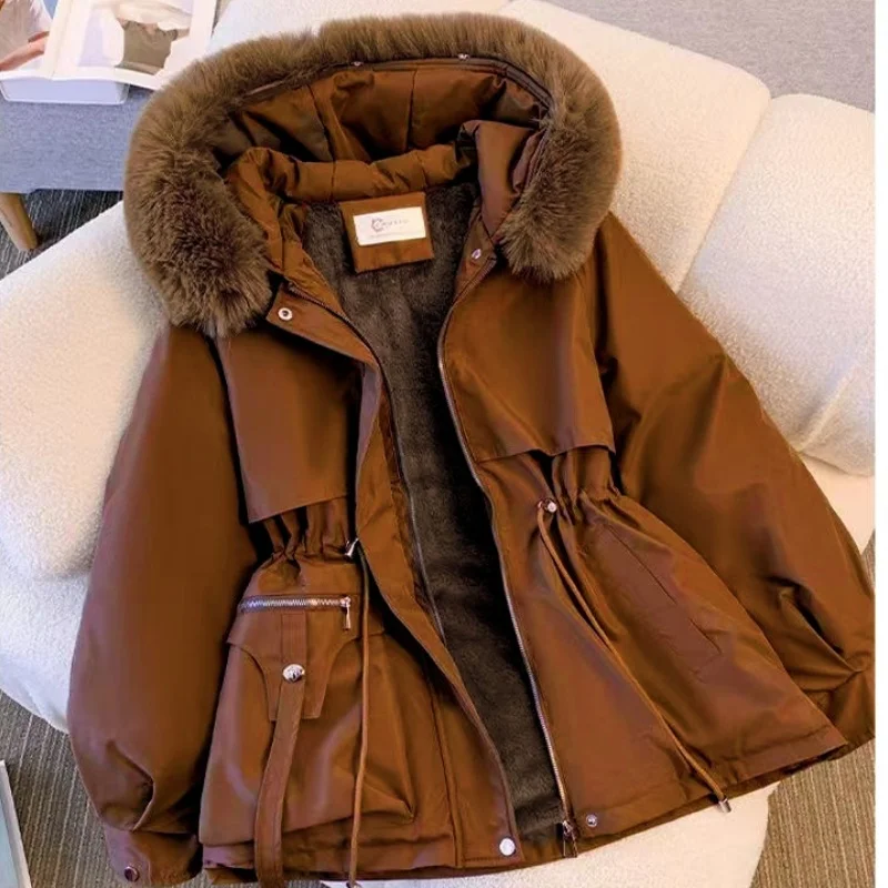 Office Lady New In Coats & Jackets Korean Women\'s Winter Padded Jacket Hooded Elegant Windbreaker Jacket Casual Chic Outerwears