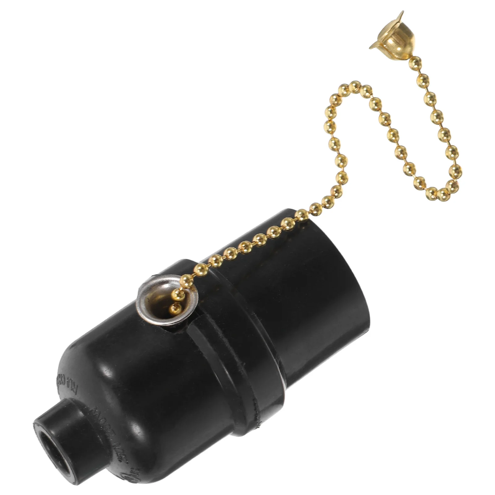

E26 Electric Bakelite Pull Chain Lamp Socket Black Vintage Ring Pull Switch for Table Floor Lamps Bedroom Living Room Dining