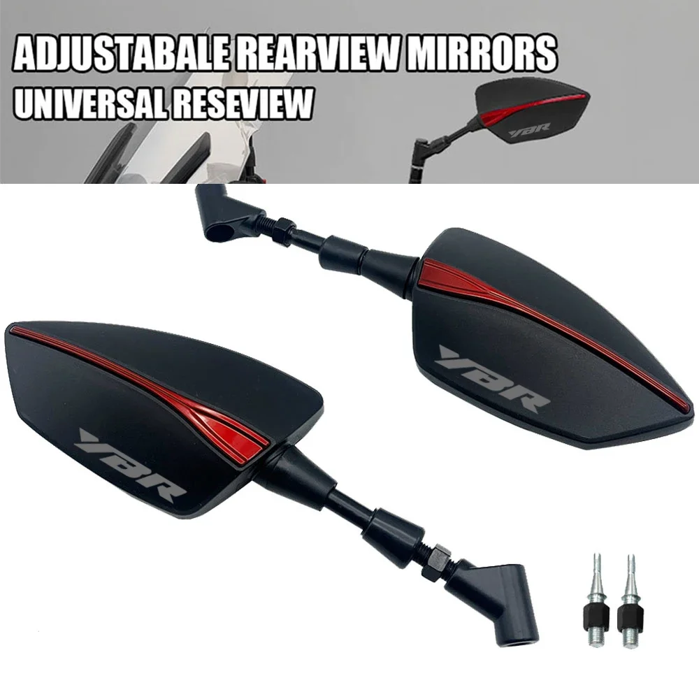 For Yamaha YBR125 YBR150 YBR250 YBR 125 150 250 8/10mm Motorcycle Universal Adjustabale Rearview Rear View Mirrors Side Mirror