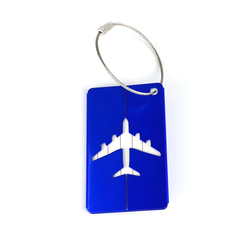 Pretty Metal Flying Travel Luggage Tag With Name Card Airplane Shape Aluminium Alloy Holder Baggage Boarding Tag Portable Label