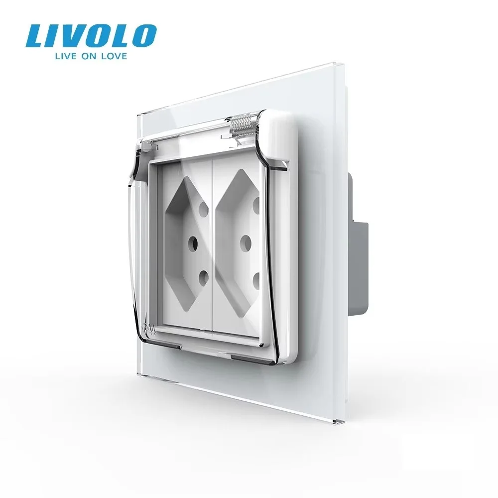 

Настенная розетка Livolo, двойные швейцарские розетки AC110 ~ 250 В, 13 А с водонепроницаемой крышкой для встраиваемого VL-C7-C2CHWF-11