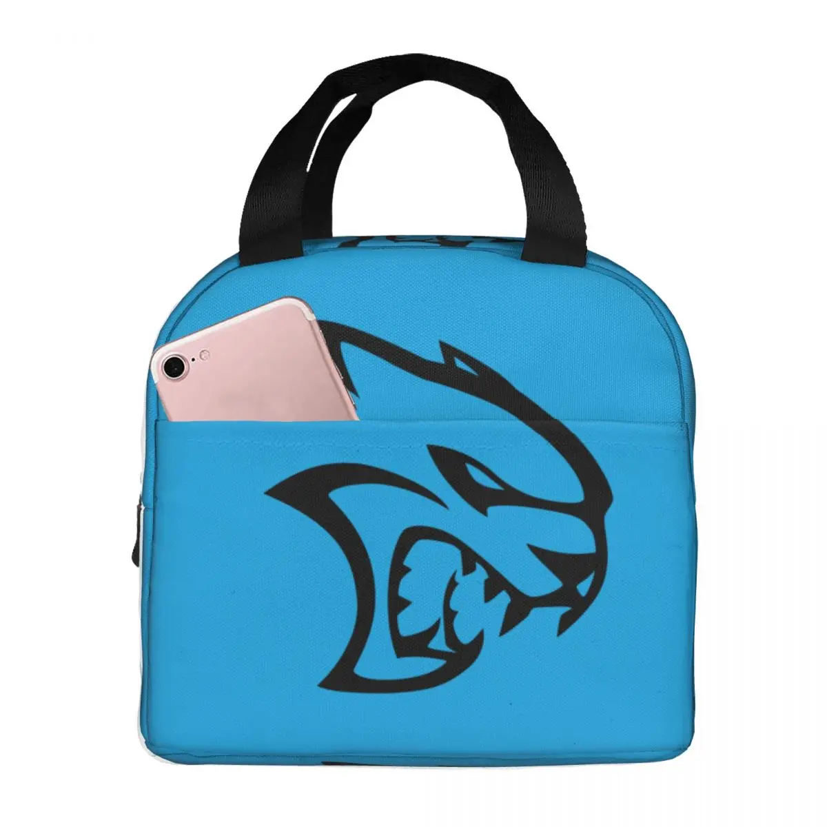 SRT Hellcat Demon Dodge Challenger Car Racing Lunch Bags Insulated Bento Box Waterproof Lunch Tote Picnic Bag Cooler Thermal Bag