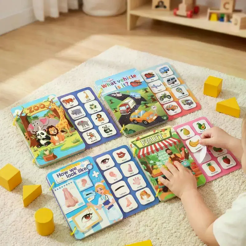 Repeatedly Sticker Busy Card Book Baby Paste Readings Matching Puzzle