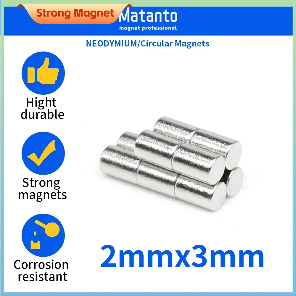 

100/200/500/1000/2000PCS 2x3 Mini Small Magnets Round N35 Neodymium Magnet Disc 2x3mm Permanent Strong Powerful Magnetic 2*3