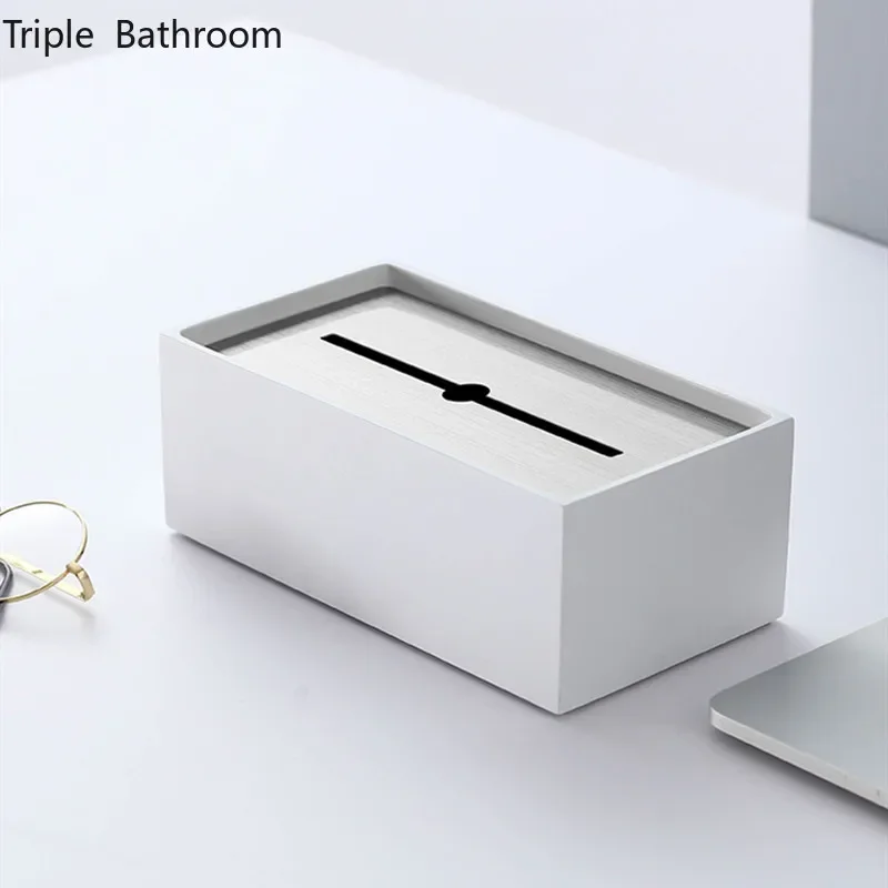 Light Luxury Resin Tissue Boxs Living Room Bedroom Desktop Tissue Holder Bathroom Draw Paper Storage Box Household Accessories