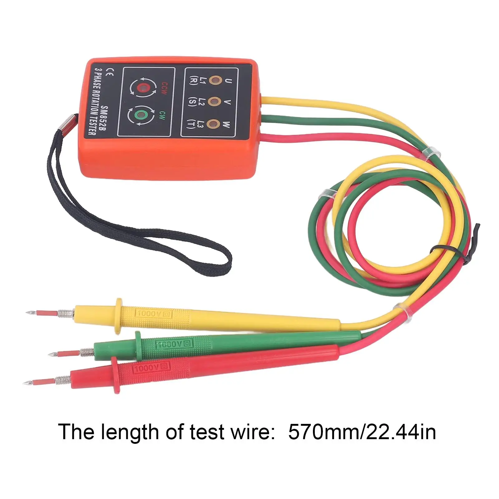 3 Phase Sequence Tester - Portable Phase Rotation Meter with 20Hz~400Hz Frequency Range for Voltage Detection