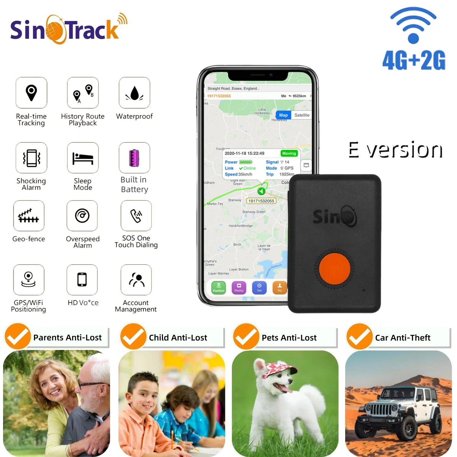Image of Europäischer Exklusivvertrieb: 4G ST-904L-E Mini GPS-Tracker mit Eingebauter Batterie, Wasserdicht, Anti-Verlust-Gerät für Kinder, Eltern, Auto, Haustier, Kind