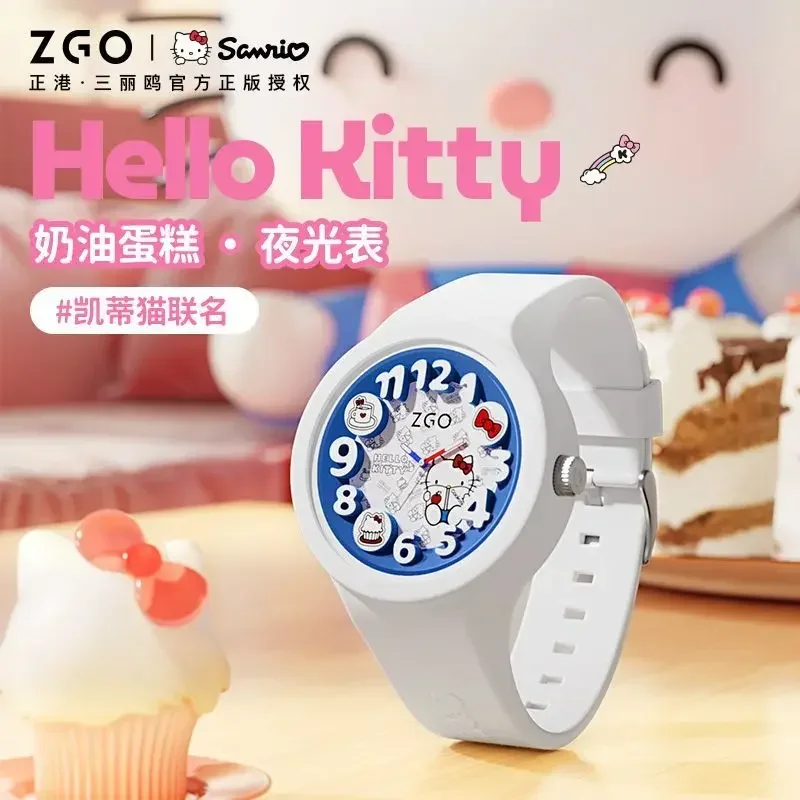 ZGO Sanrio serie hello kitty relojes para niñas, reloj de cuarzo electrónico, resistente al agua, brillo nocturno, regalos para niños