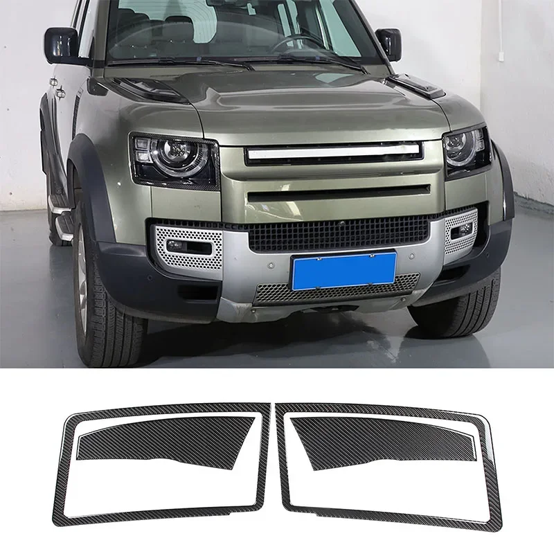 

Для Land Rover Defender 110 2020-2024, автомобильные фары из мягкого углеродного волокна, декоративные наклейки на раму, автомобильные аксессуары