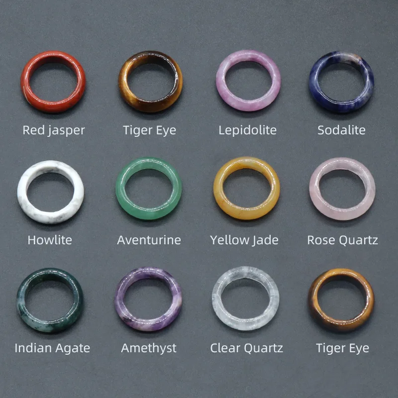 Natuurlijke Kristal Steen Agaat Handgesneden Ring Amethisten Quartz Mode-sieraden Liefhebbers Geluk Vinger Ringen Sieraden Accessoires Cadeau
