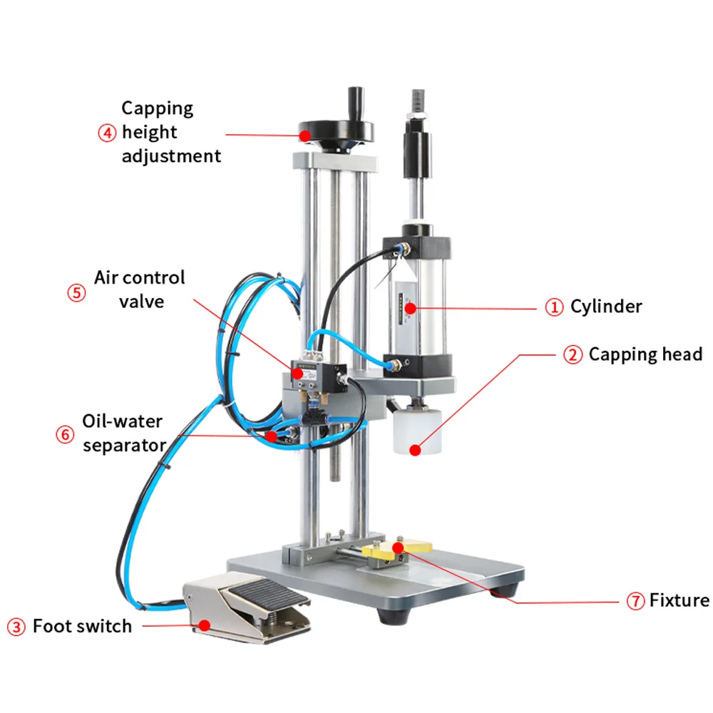 Semi-Automatic Capping Machine Suitable for Perfume Bottles,Small Pneumatic Beer Bottle Capping Machine