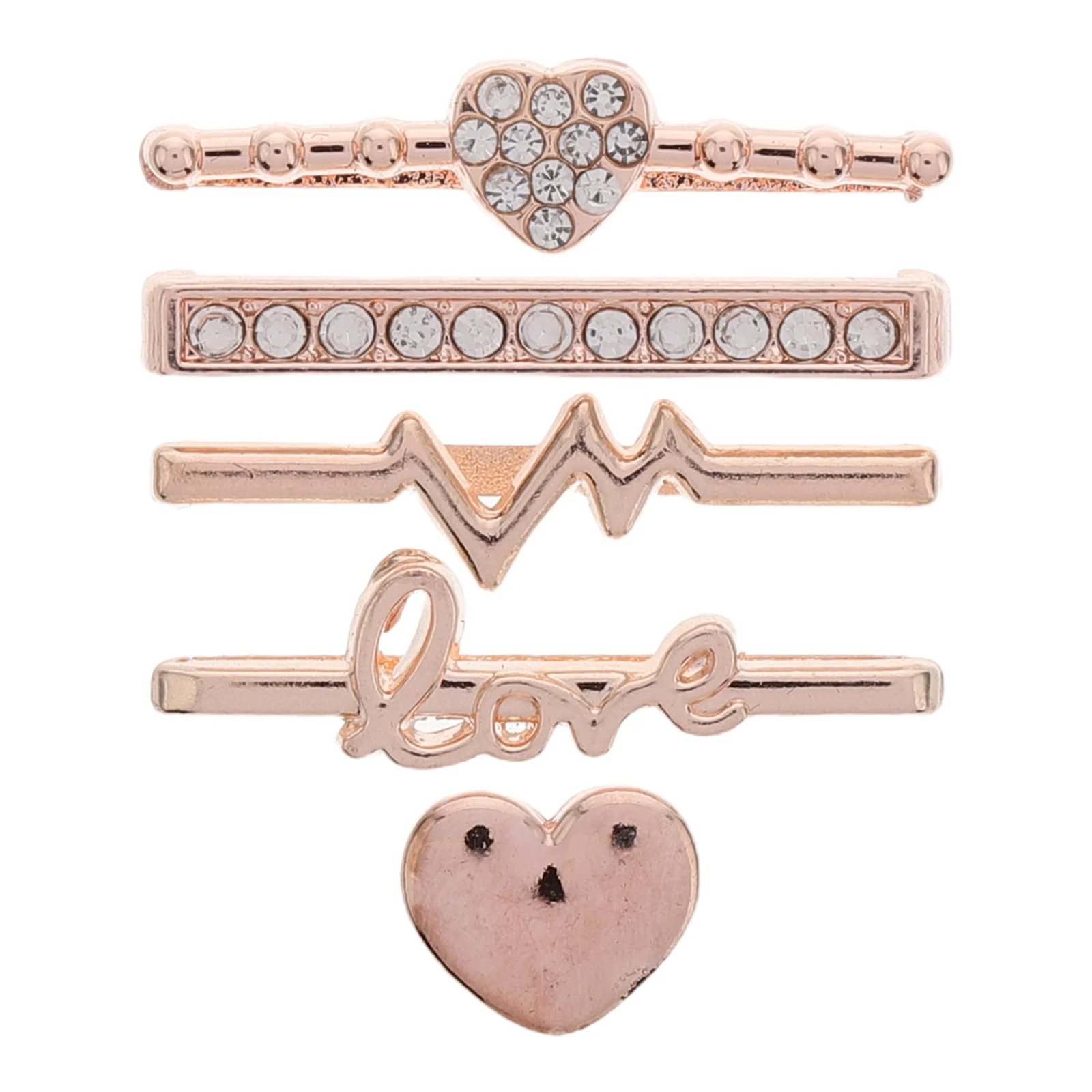 

5Pcs Watch Strap Heart Shaped Clasp Metal Decorations Easy to Attach Versatile Band Rings Loops Charms