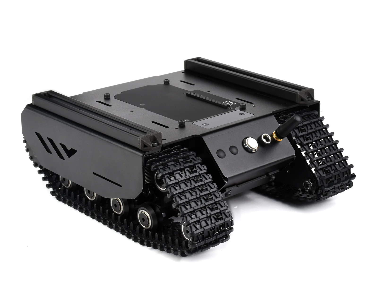 Flexible And Expandable Off-Road Tracked UGV, Multiple Hosts Support, With External Rails and ESP32 Slave Computer