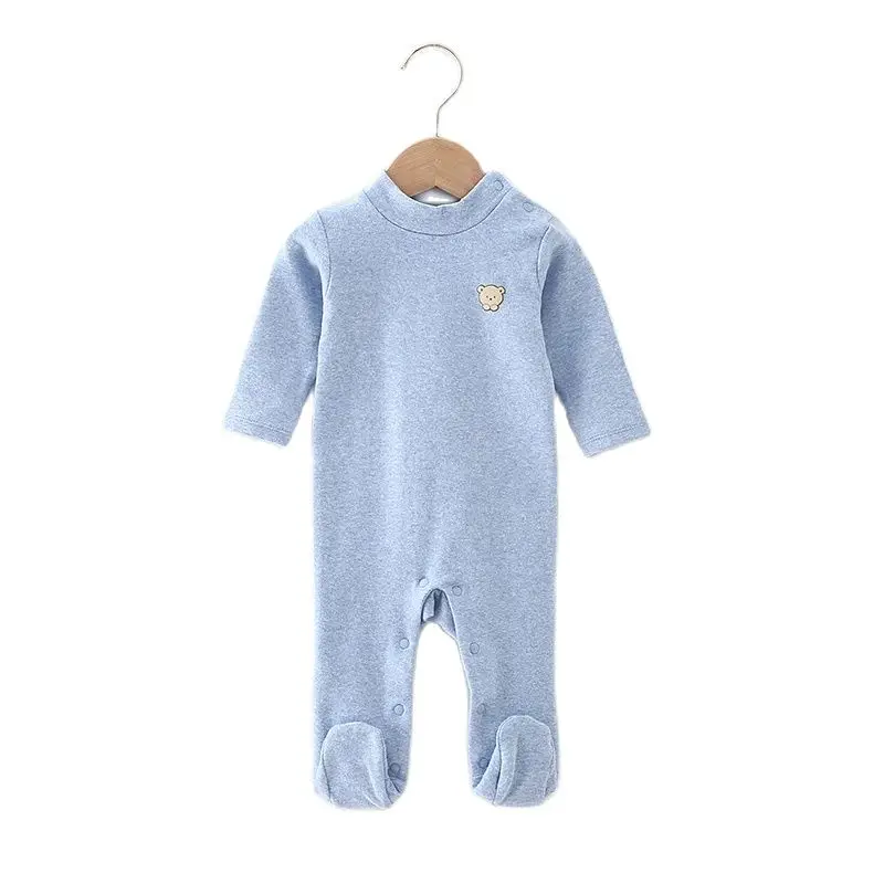 Baby boy overall romper girls pajamas clothes baby long sleeve romper melange colors high neck cotton/spandex warm baby overall