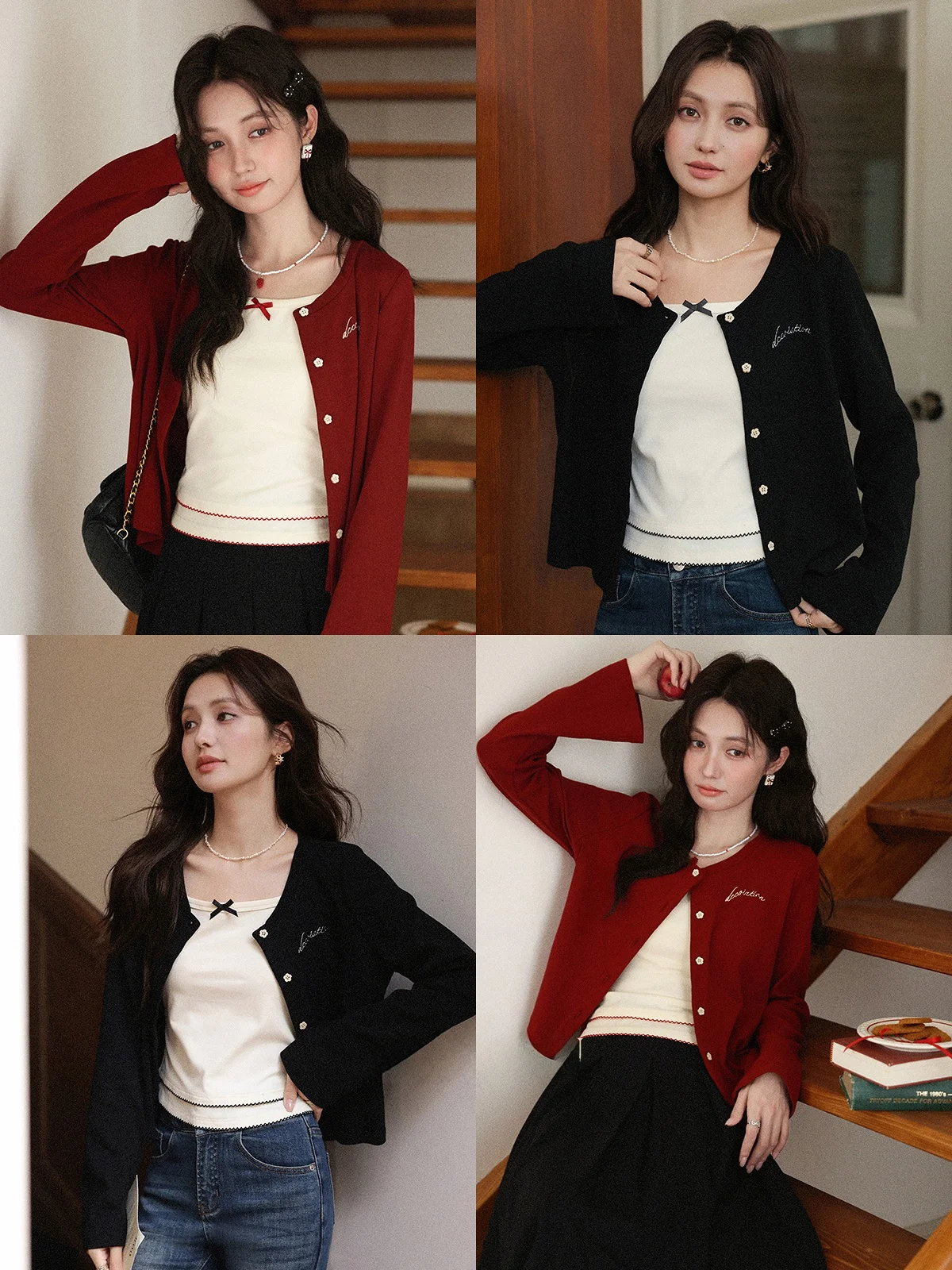 

Женский вязаный кардиган Wior на раннюю осень, с круглым вырезом, длинными рукавами, свободный повседневный топ, модный свитер прямого кроя