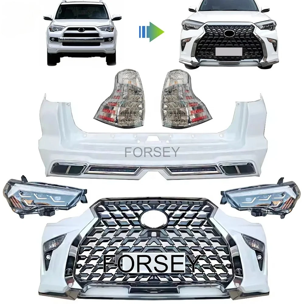 

Upgraded Lexus style facelift body kit 4 R-unner 2012-2023 including front and rear bumper grille headlights