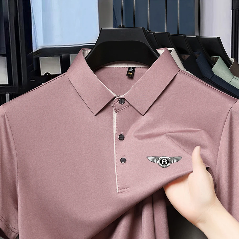 Men's Summer Polo Shirt New Fashionable Exquisite Alphabet Board Printed Pattern Comfortable Cool Breathable Business T-shirt image 3
