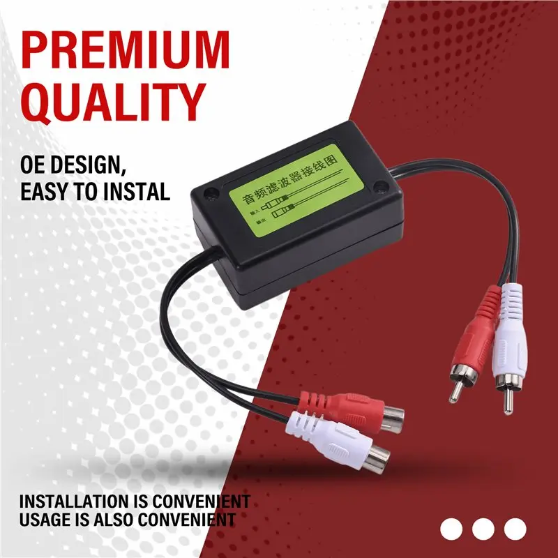 For RCA For Car Audio Noise Filter 2Pcs 2-Channel For Car Amplifiers