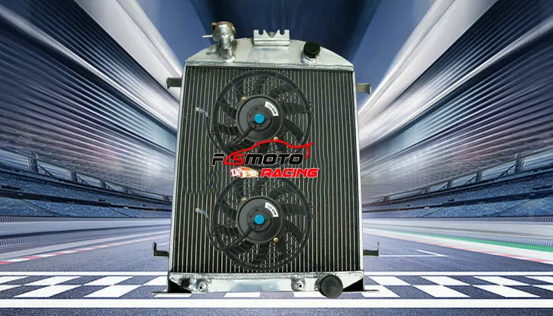 For Ford CAR W/CHEVY 350 V8 1930-1931 30 31;Shell 1932 32 3 ROW Aluminum Radiator+fan