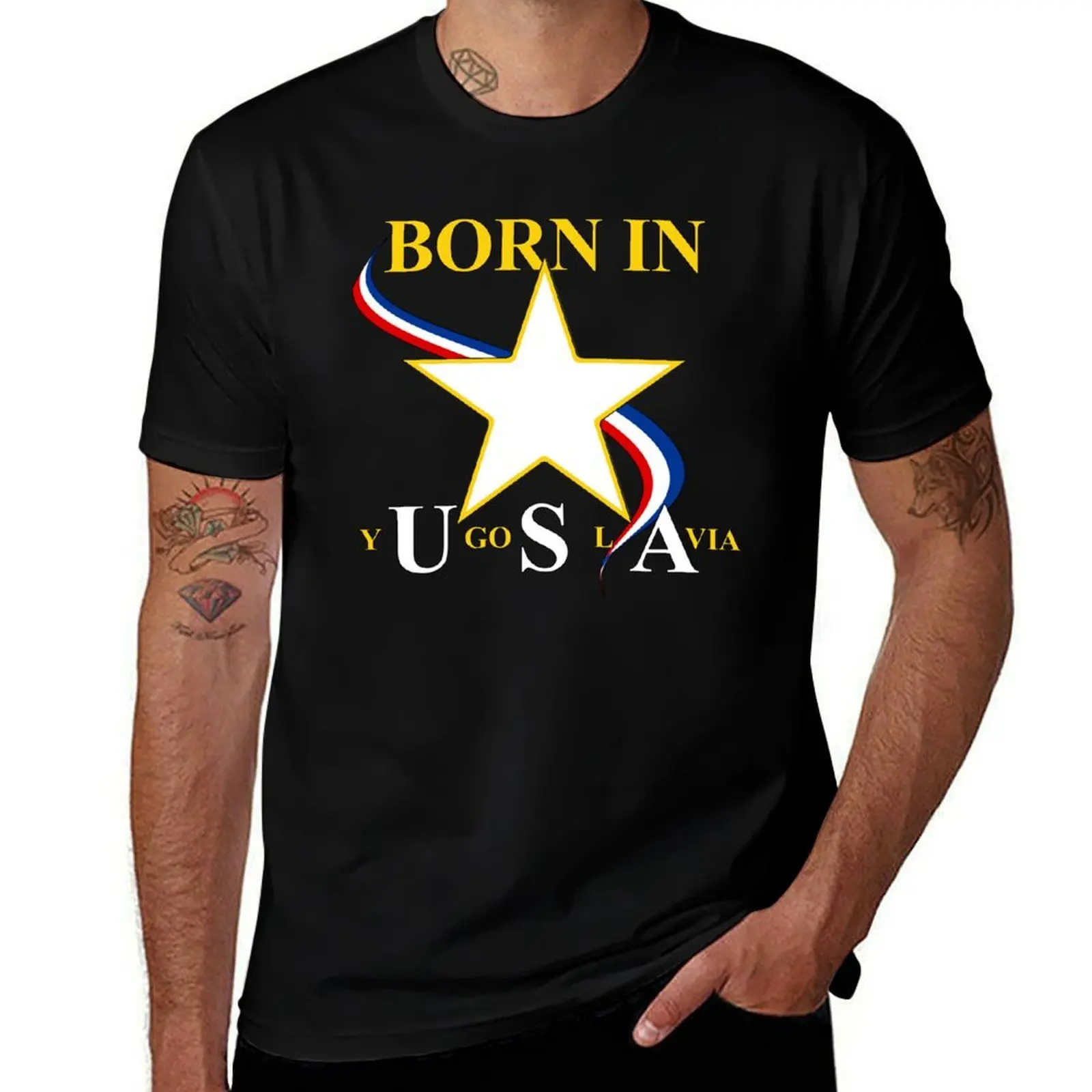 

Born in Yugoslavia USA T-Shirt t shirts for man cotton mens graphic t shirts t shirts for man pack white T-Shirt