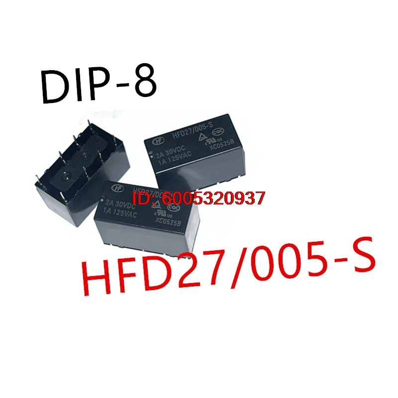 10piece  HFD27/005-S 、HFD27/012-S 、HFD27/024-S  DIP-8  New small signal relay  HFD27-005-S 、HFD27-012-S 、HFD27-024-S