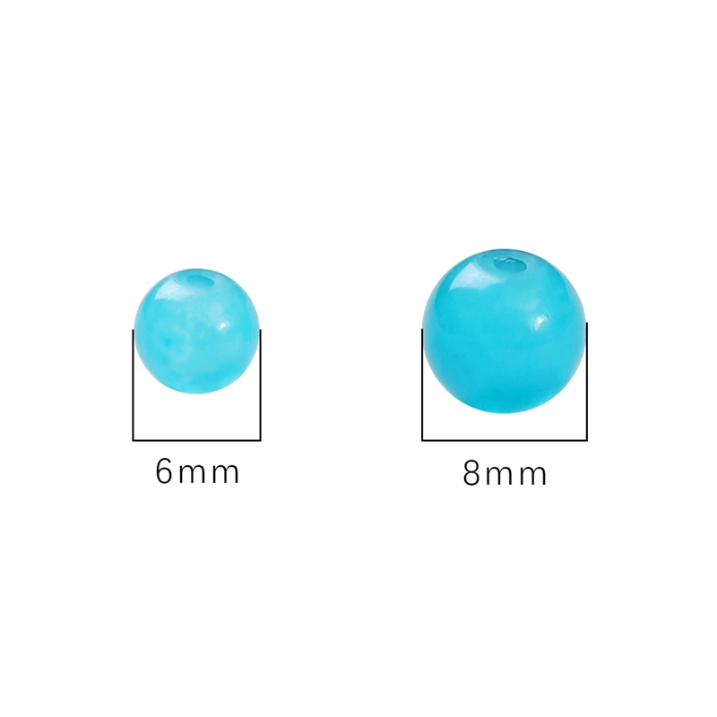 50 Stück 6/8mm Glas-Jelly-Perlen in Vollfarbe, Jade-Imitat, Runde Perlen, Lose Perlen für DIY Handgemachte Halsketten, Armbänder, Schmuckzubehör – Detail 3