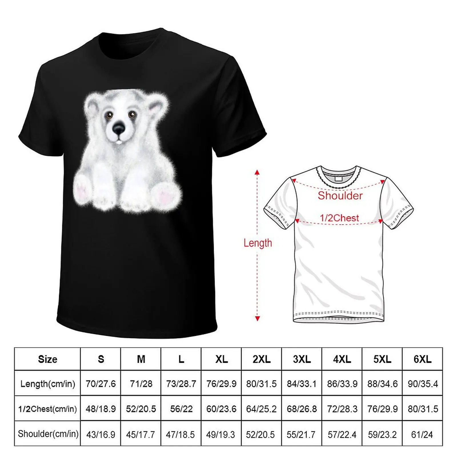 Baby Polar Bear, white stuffed bear, white bear cub T-Shirt t shirts for man cotton T-Shirt