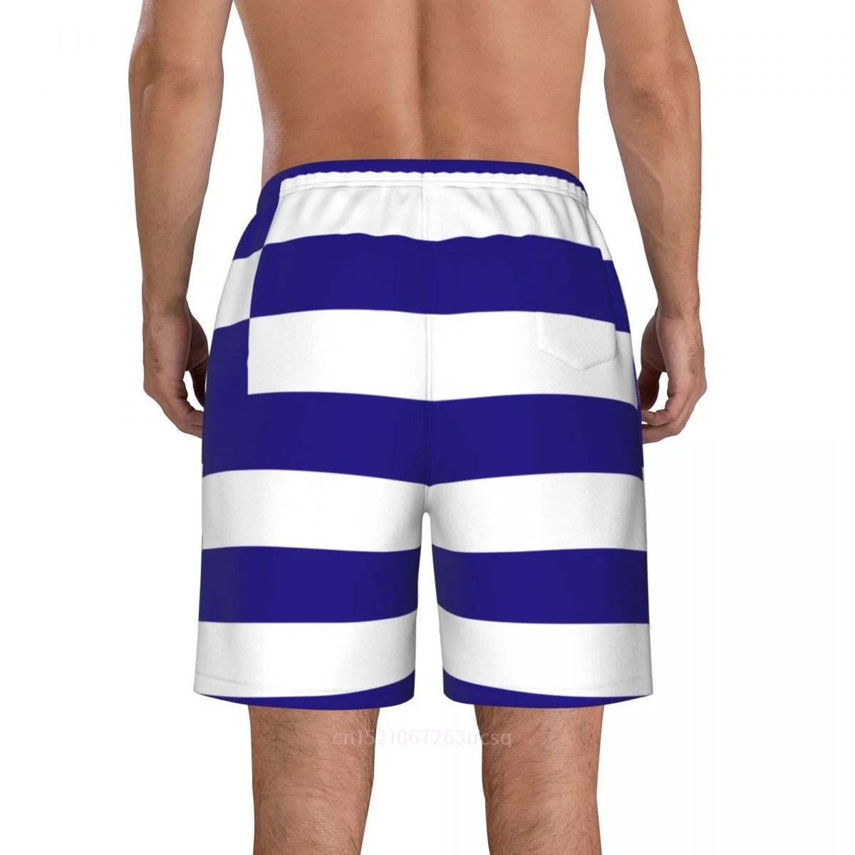 2023 Summer Polyester Greece Country Flag 3D Printed Men's Board Shorts Beach Pocket Running Summer Pants