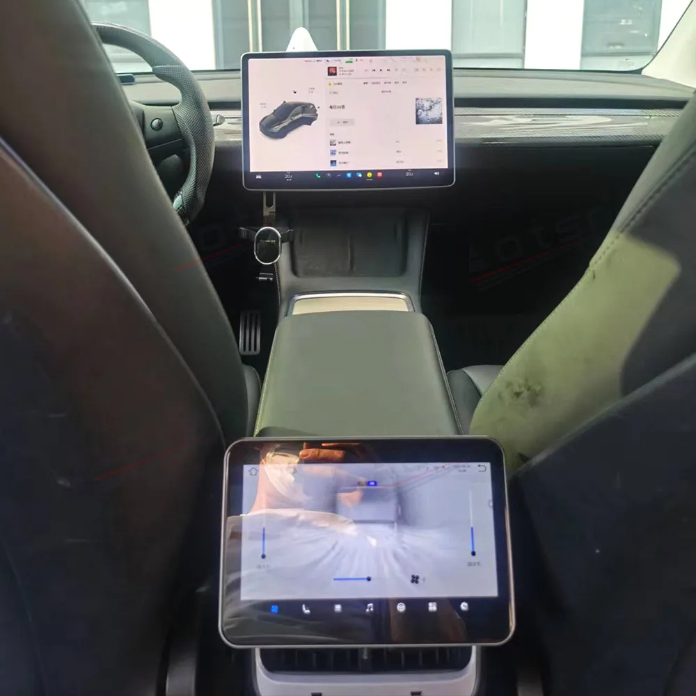 Lettore multimediale per auto Android per Tesla Model 3 Y X S sedile posteriore intrattenimento Display LCD pannello di controllo del clima del