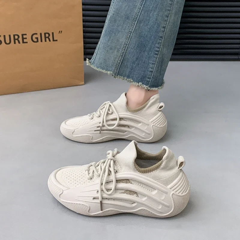 

Womens Sock Sneakers Lightweight Tennis Walking Breathable Fashion Mesh Shoes Ladies Lace Up Casual Sports Trainers
