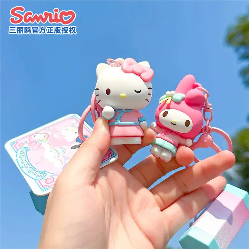 

Kawaii Hellokitty Lucky Tube Keychain Cute Stress Relief Toy Pendant Lovely Kuromi Bag Charm Creative Gift for Girls