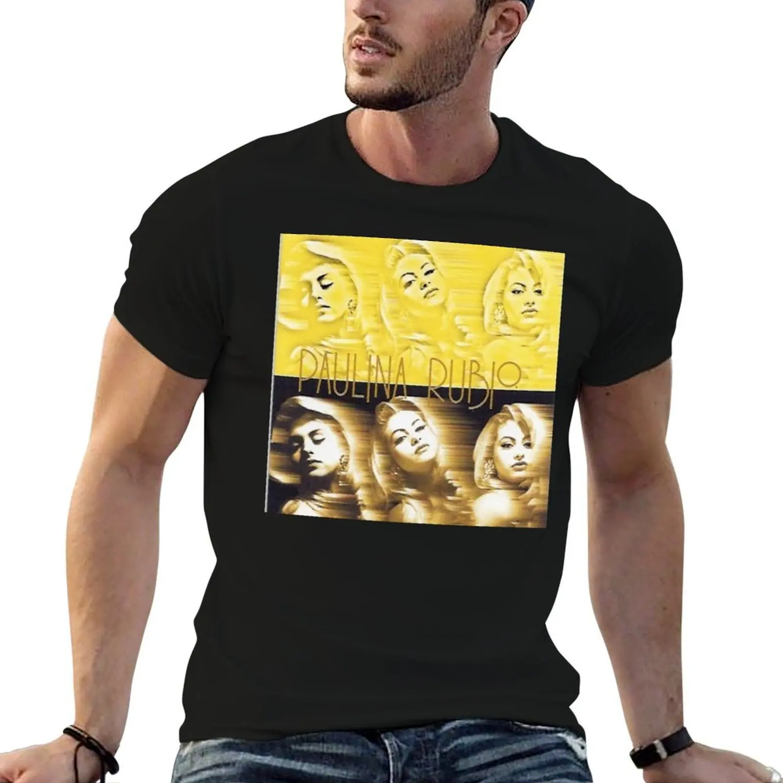 Camiseta con gráfico del álbum La Chica Dorada de Paulina Rubio de 1992, camisetas gráficas para hombre, camiseta personalizada