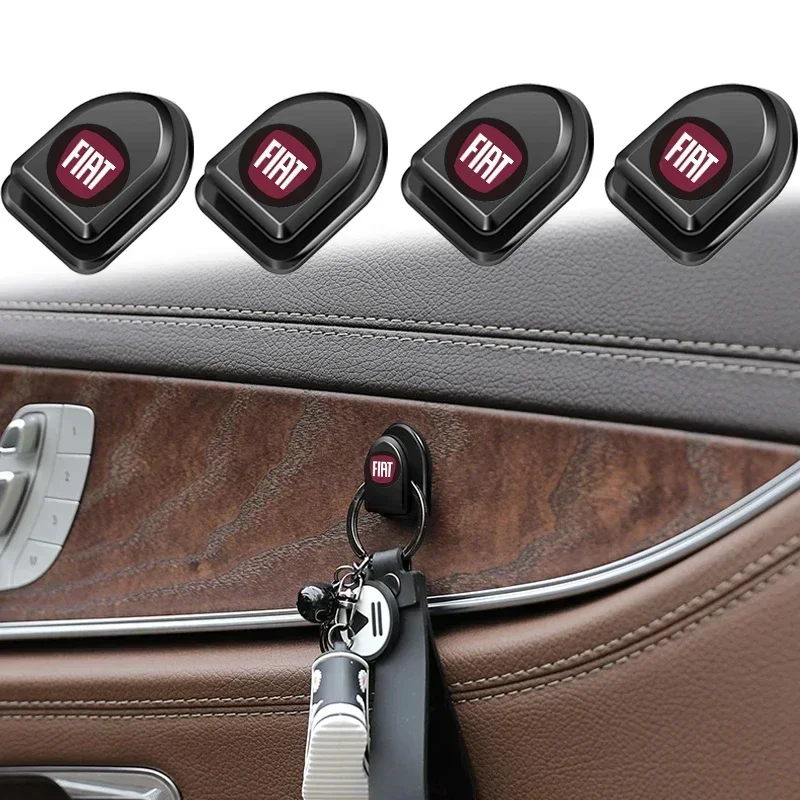 Car Logo New Mini Hook Auto Seat Decoration Hook For Fiat 500 500L 500X Aegea MobiPanda Tipo Sedici Fiorino Qubo Toro