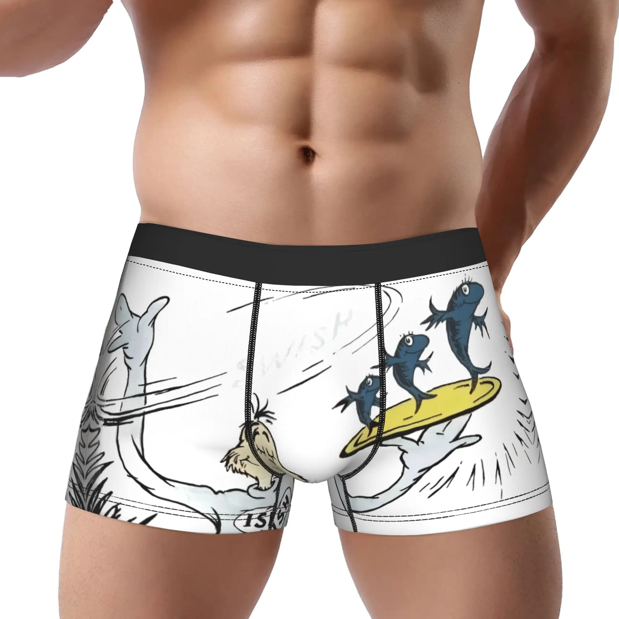 

One Fish Two Fish Red Fish Blue Fish Underpants Breathbale Panties Man Underwear Ventilate Shorts Boxer Briefs