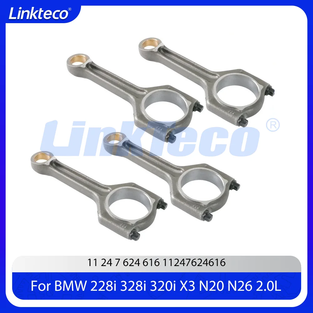 4Pcs Engine Connecting Rod Set Fit 2.0 L T L4 N20 N26 For BMW 320i 328i 420i 428i 520i 528i X1 X3 X4 Z4 X5 X6 2.0T 2.0L 12-17