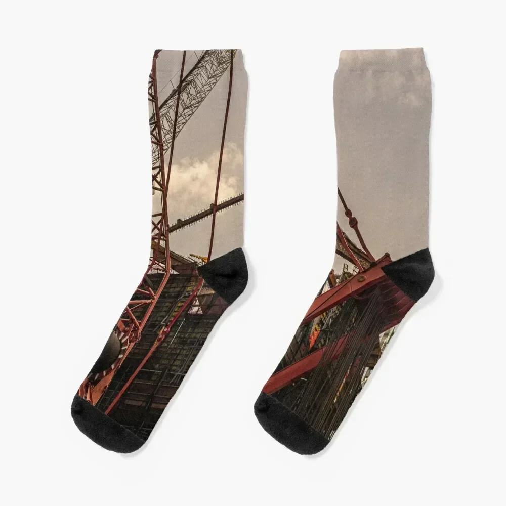 

Construction Cranes 1 Socks essential fashionable anti slip football hiphop Socks For Men Women's