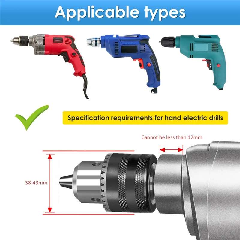 THIVN-Square Hole Drill Bit Adapter With Drill Bits, Mortising Attachment, Aluminum Hole Drill Mounting Bracket, Drill Fixing