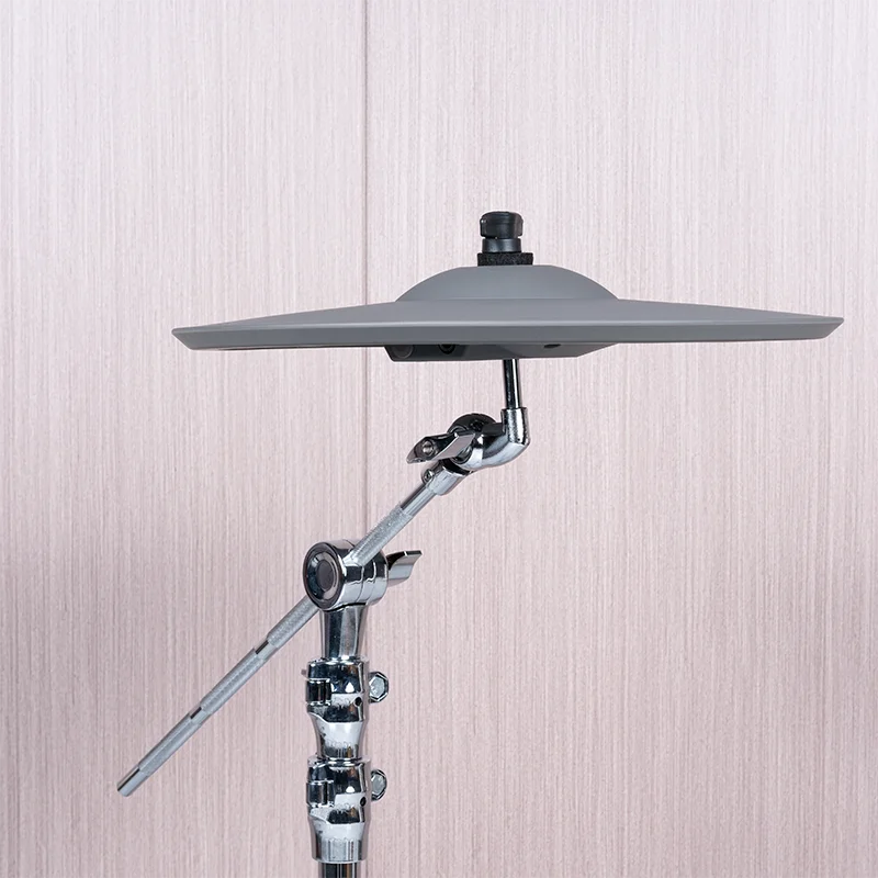 

Gray Hi-Hat E-Cymbal Pad Dual-Zone Silent Drum Pad Compatible with Electronic Drums