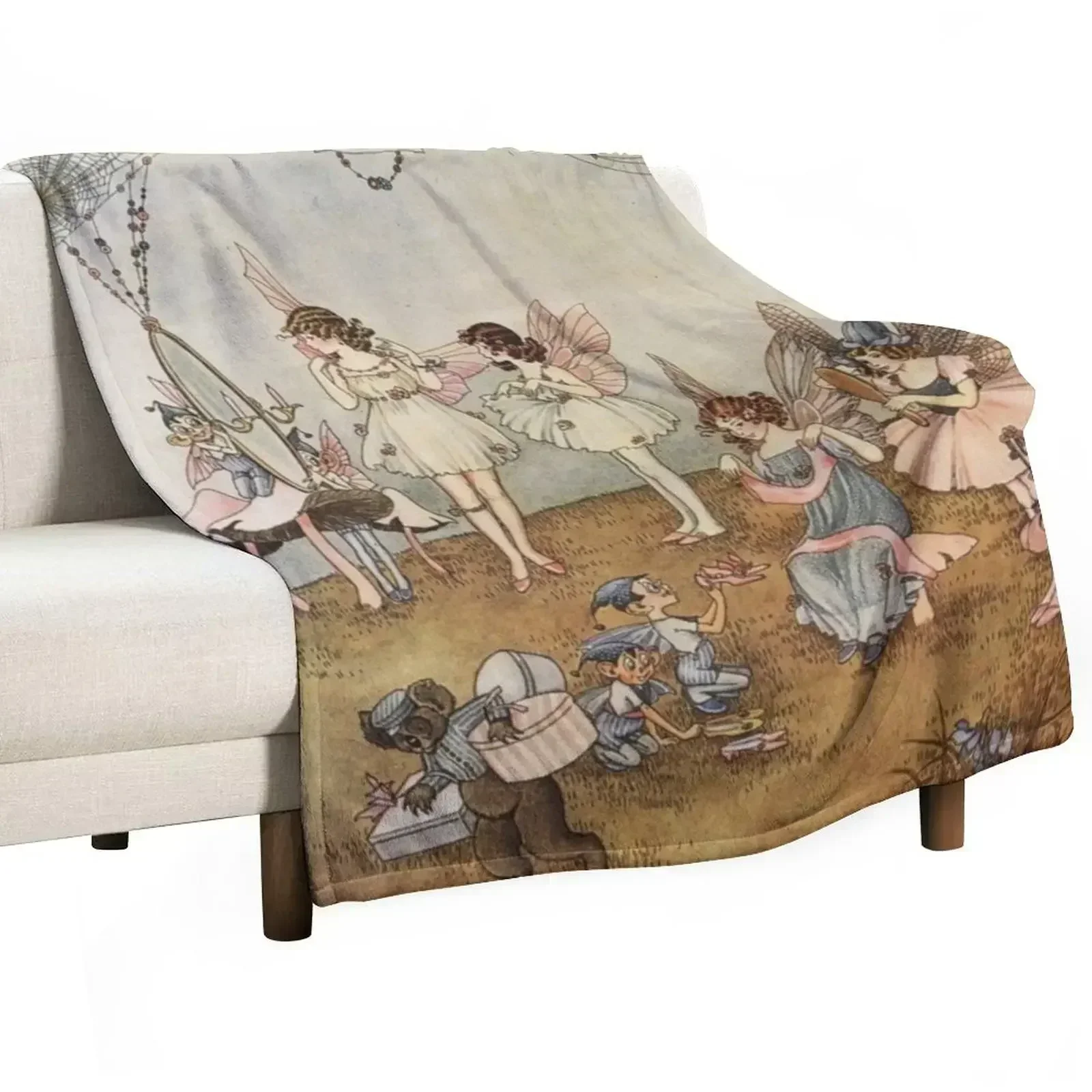 New “Fairy Frocks” by Ida Rentoul Outhwaite Throw Blanket For Decorative Sofa Soft Plaid Cute Designers Soft Beds Blankets