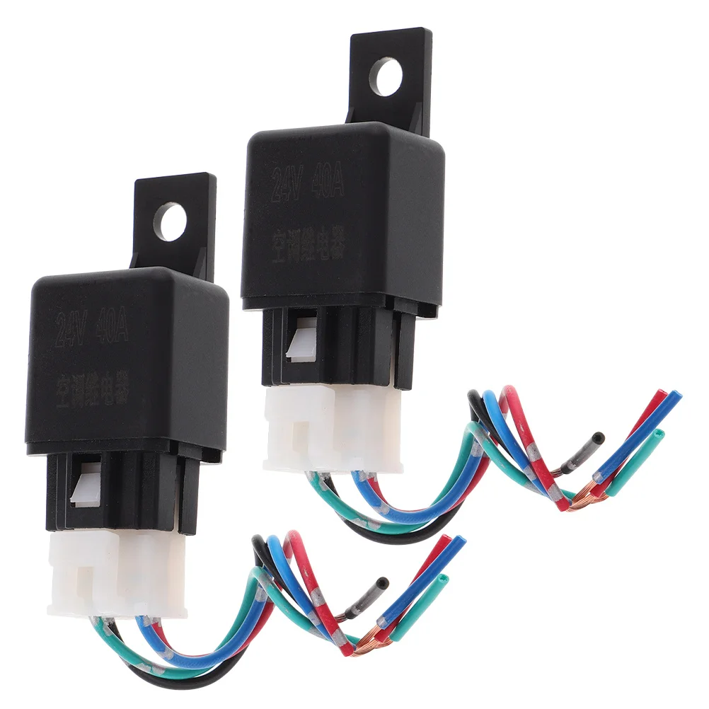 

2Pcs 4 Pin Relay 24V 40a Car Air Conditioning Relay High Efficiency Easy Installation Stable Current Multifunctional Durable ABS