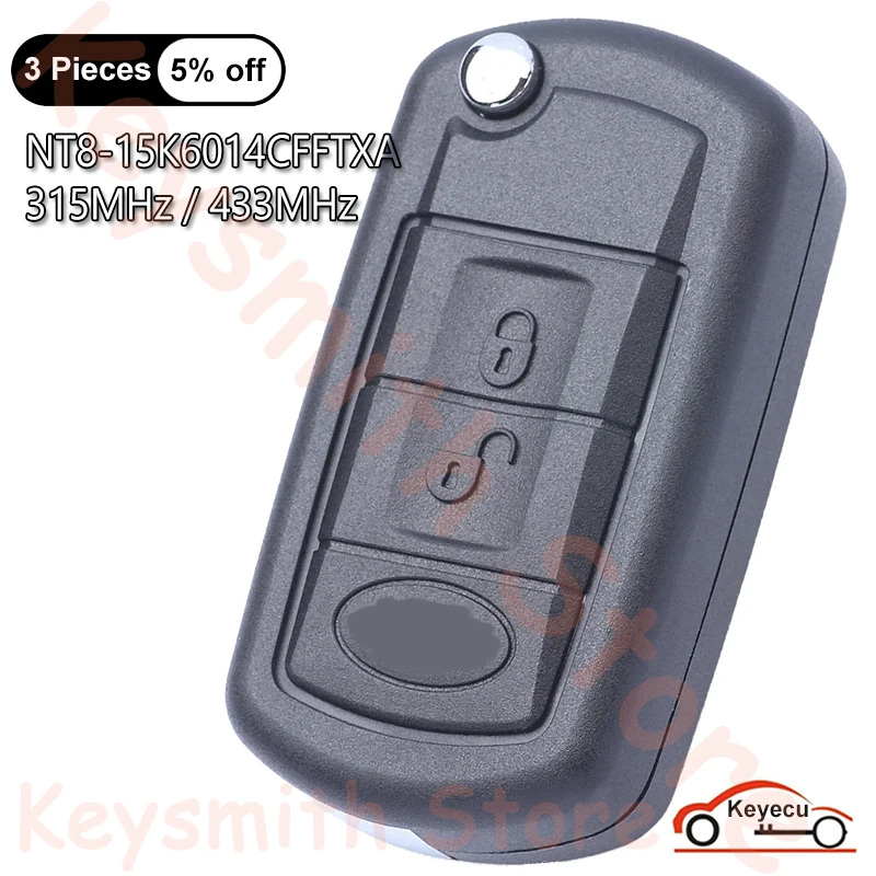 

KEYECU Replacement For Land Rover LR3 Range Rover Sport Discovery 3 433MHz or 315MHz ID46 Flip Remote Key Fob NT8-15K6014CFFTXA