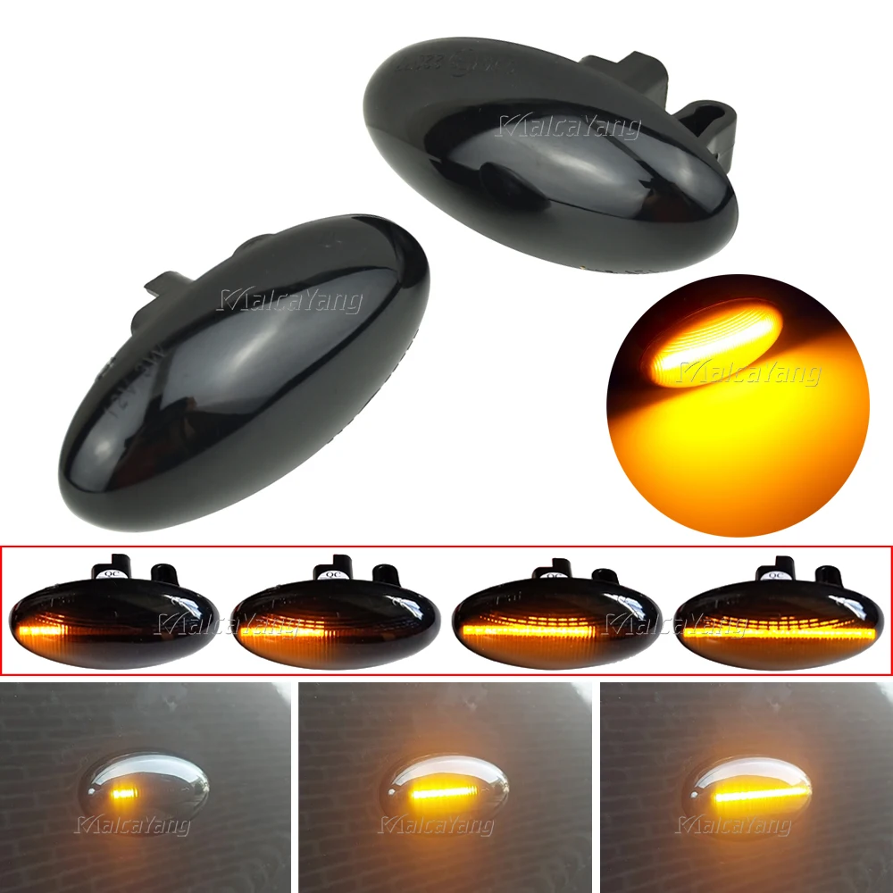 Dynamic Flashing Led Side Marker Turn Signal Light For Peugeot 307 206 607 407 1007 107 Partner Expert Indicator Lamp