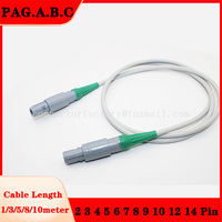PAG PAA PAB PAC 1P 2 3 4 5 6 7 8 9 10 14Pin Medical Plastic Round Male Plug Cable Assemble Connector 0 40 60 80 Degree Two Key