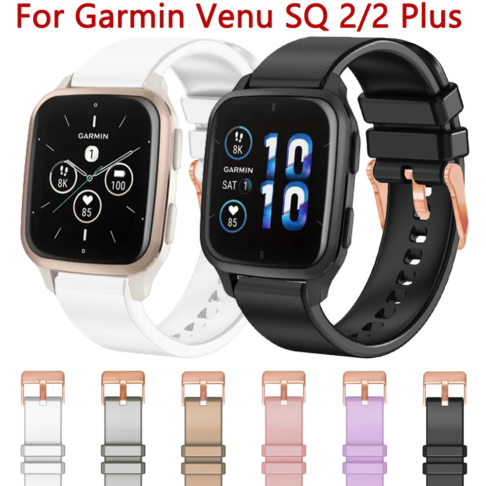 20mm Strap For Garmin Venu SQ 2 Venu2 Plus Sports Watchband Vivoactive 3 5 Forerunner 245 645 Silicone Bracelet Wristband Correa