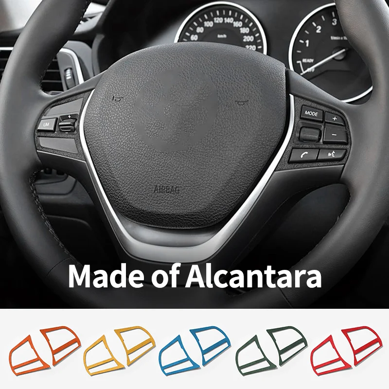 

Для BMW F20 F21 F30 F34 накладка на руль, наклейка на рамку автомобиля, аксессуары для тюнинга интерьера премиум-класса, изготовленные из алькантары, настраиваемые