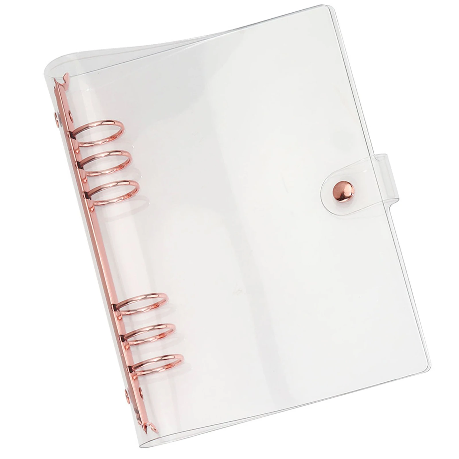 A5 Pvc Binder Cover Transparent Loose Leaf Notebook Protector Notepad Case For Students Scrapbook Travel 6-Rings