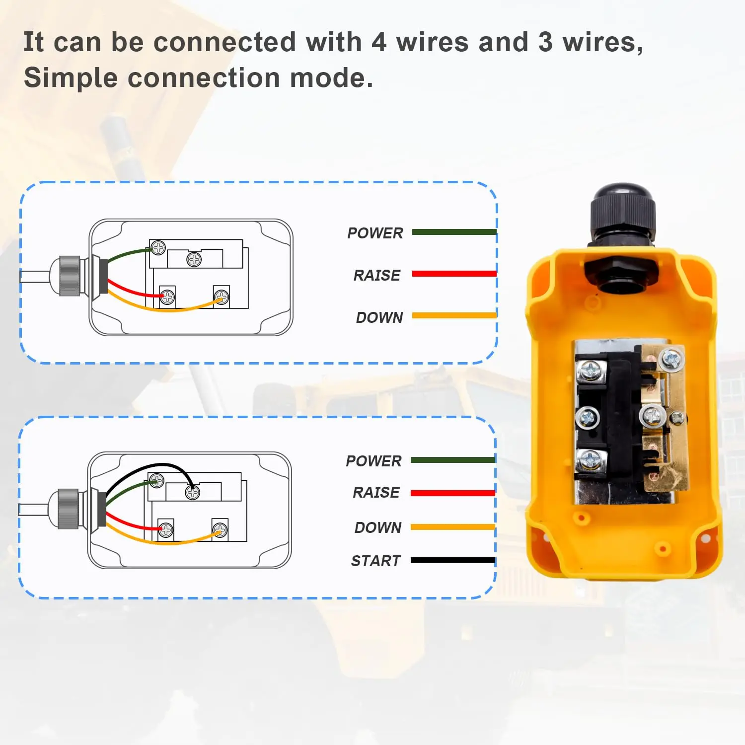 Dump Trailer Remote Control Switch 12V DC Trailer Up and Down Push Button Control Switch for Lift Gate Truck Tipper Trailer G018