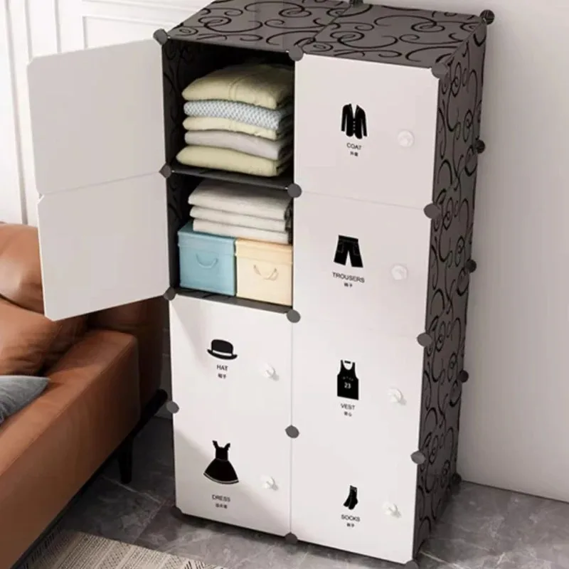 

Портативный пластиковый складной шкаф, прочный, прочный, простая сборка, шкаф для хранения одежды, спальня, общежитие, аренда квартиры